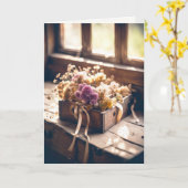 Gedroogde bloemen in doos voor sympathie kaart (Gele Bloem)