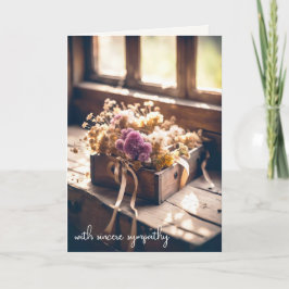 Gedroogde bloemen in doos voor sympathie kaart