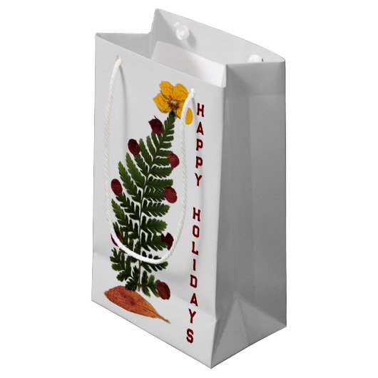 Gedroogde Bloemen Kerstboom - Y -Gift Bag Klein Cadeauzakje (Voorkant Gekanteld)