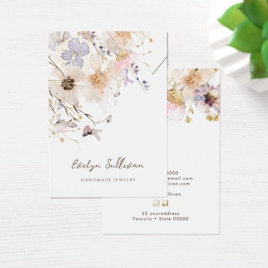 Gedroogde bloemen ketting display kaart (Bureau)