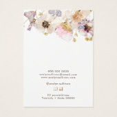 Gedroogde bloemen ketting display kaart (Achterkant)