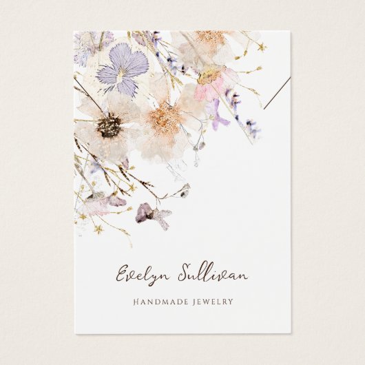 Gedroogde bloemen ketting display kaart (Voorkant)