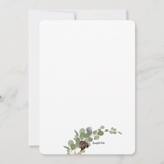 Gedroogde bloemen krans kaart (Achterkant)