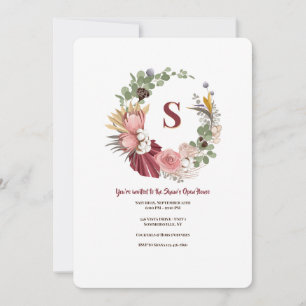 Gedroogde bloemen krans kaart