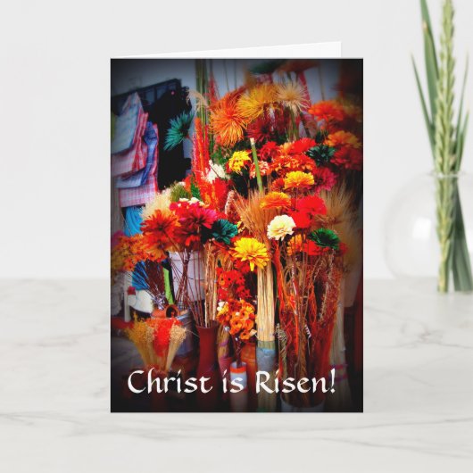 Gedroogde bloemen - levendige marktplaatfoto's feestdagen kaart (Voorkant)