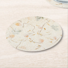 Gedroogde bloemen natuurlijke achtergrond kraftpap ronde kartonnen onderzetter