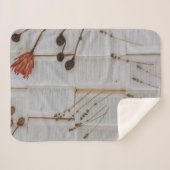 Gedroogde bloemen op boeken sherpa deken (Voorkant (horizontaal))