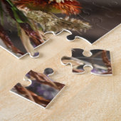 Gedroogde bloemen op een Natuur met houten braam Legpuzzel (Zijkant)