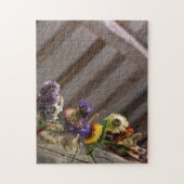 Gedroogde bloemen op een Natuur met houten braam Legpuzzel (Verticaal)
