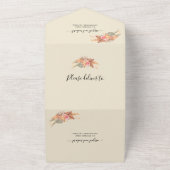 Gedroogde bloemen, pamapegras en palmbeige bruilof all in one uitnodiging (Buitenkant)