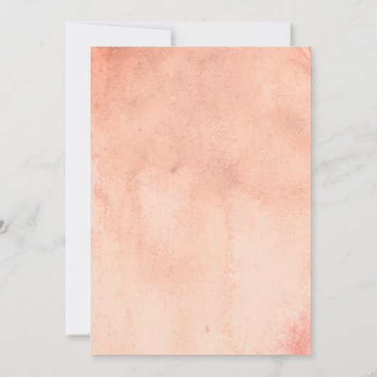 Gedroogde bloemen pampas palmbladkoraalbruiloft kaart (Achterkant)