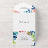 Gedroogde bloemen, pampasgras en palmbladbruiloft all in one uitnodiging (Buitenkant)