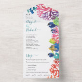 Gedroogde bloemen, pampasgras en palmbladbruiloft all in one uitnodiging (Binnen)