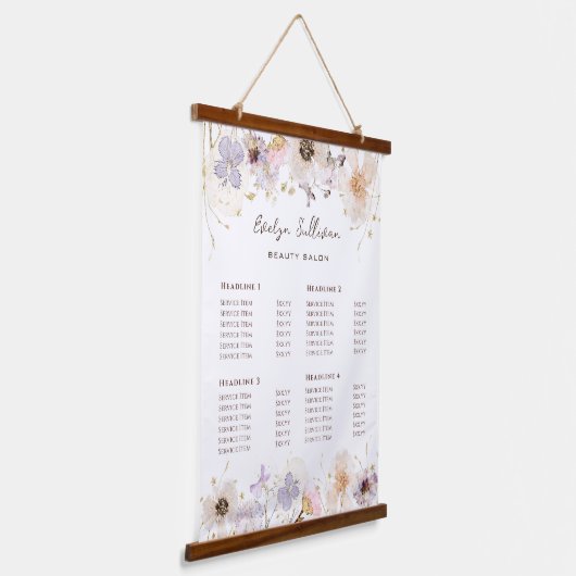 Gedroogde bloemen Prijslijst Verhangend hout Hangend Wandkleed (Gebogen)