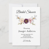 Gedroogde bloemen Waterverf Bridal Shower Invitati Kaart (Voorkant)
