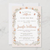 Gedroogde bloemen wildflower herfst meisje baby sh kaart (Voorkant)