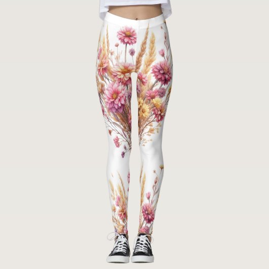 Gedroogde bloemenbroek leggings (Voorkant)