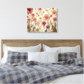 Gedroogde bloementuin canvas kunst (Insitu (Slaapkamer))