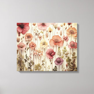 Gedroogde bloementuin canvas kunst
