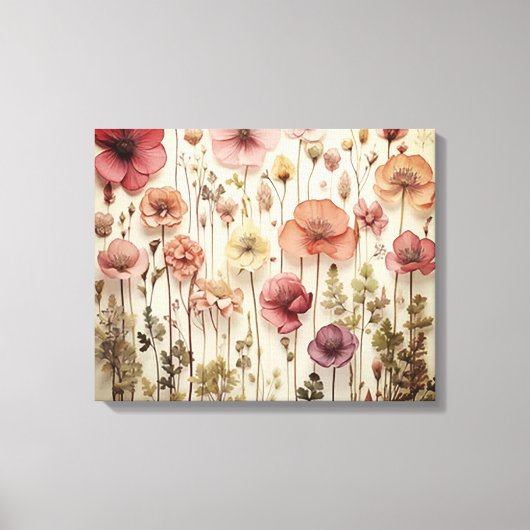 Gedroogde bloementuin canvas kunst (Voorkant)