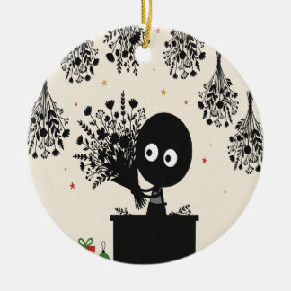 Gedroogde Bloemenwinkel Kerst Keramische Versierin Keramisch Ornament
