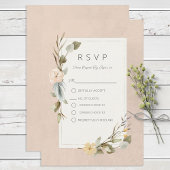 Gedroogde Boho Bloemen Lijst Blush Bruiloft RSVP Kaartje