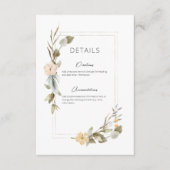 Gedroogde Boho Bloemen Lijst Bruiloft Details Informatiekaartje (Voorkant)