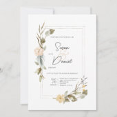 Gedroogde Boho Bloemen Lijst Bruiloft Kaart (Voorkant)