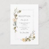 Gedroogde Boho Bloemen Lijst Bruiloft Receptie Informatiekaartje (Voorkant)