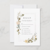 Gedroogde Boho Bloemen Lijst Bruiloft RSVP Kaartje (Voorkant)