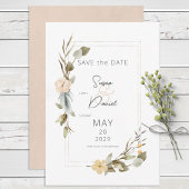 Gedroogde Boho Bloemen Lijst Bruiloft Save The Date