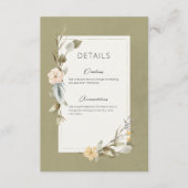 Gedroogde Boho Bloemen Lijst Sage Bruiloft Details Informatiekaartje (Voorkant)