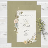 Gedroogde Boho Bloemen Lijst Sage Bruiloft Save The Date