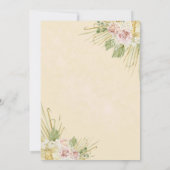 Gedroogde boho bloemen waterverf bruiloft kaart (Achterkant)