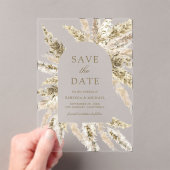 Gedroogde Boho Pampas Boog Wedding Save the Date Acryl Uitnodigingen (Insitu (Draagbaar))
