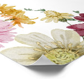 Gedroogde Boho Wildflower Baby shower Welkomstbord Poster (Hoek)