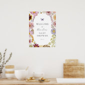 Gedroogde Boho Wildflower Baby shower Welkomstbord Poster (Keuken)
