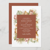 Gedroogde Botanicals Boho Palms Waterverf Bruiloft Kaart (Voorkant / Achterkant)