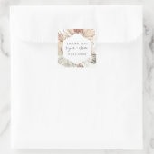 Gedroogde Botanische Lijst bruiloft gunst Vierkante Sticker (Tas)