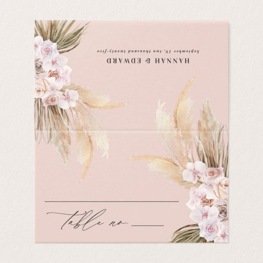 Gedroogde botanische pampas natuurlijke botanische kaart (Buitenkant ongevouwen)