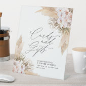 Gedroogde botanische pampas natuurlijke botanische reclamebord met voetstuk (Insitu)