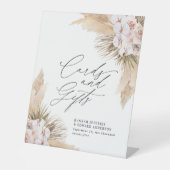 Gedroogde botanische pampas natuurlijke botanische reclamebord met voetstuk (Voorkant)