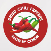 Gedroogde Chili Peppers Labels (Design 2)