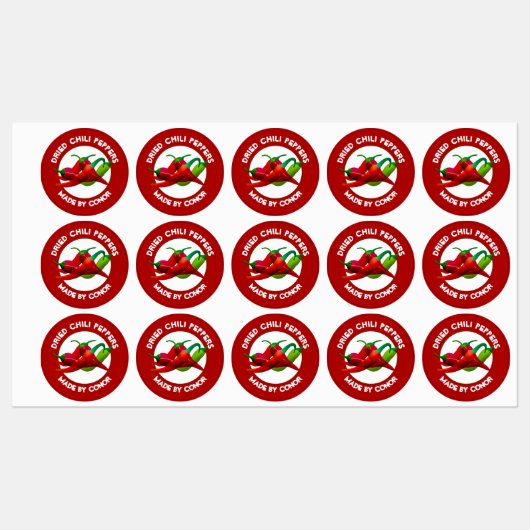 Gedroogde Chili Peppers Labels (Vel)
