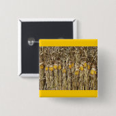 Gedroogde cornflak-decorpties vierkante button 5,1 cm (Voorkant /achterkant)