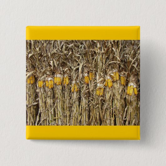 Gedroogde cornflak-decorpties vierkante button 5,1 cm (Voorkant)