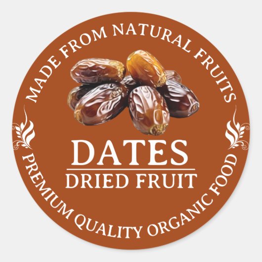 Gedroogde Dadels Fruit Custom Label Sticker (Voorkant)