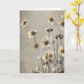 Gedroogde Daisies Denken aan jou Kaart (Gele Bloem)