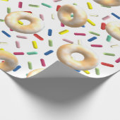 Gedroogde donuts en regenboogsprenkels cadeaupapier (Hoek)