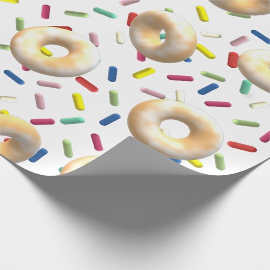 Gedroogde donuts en regenboogsprenkels cadeaupapier (Hoek)
